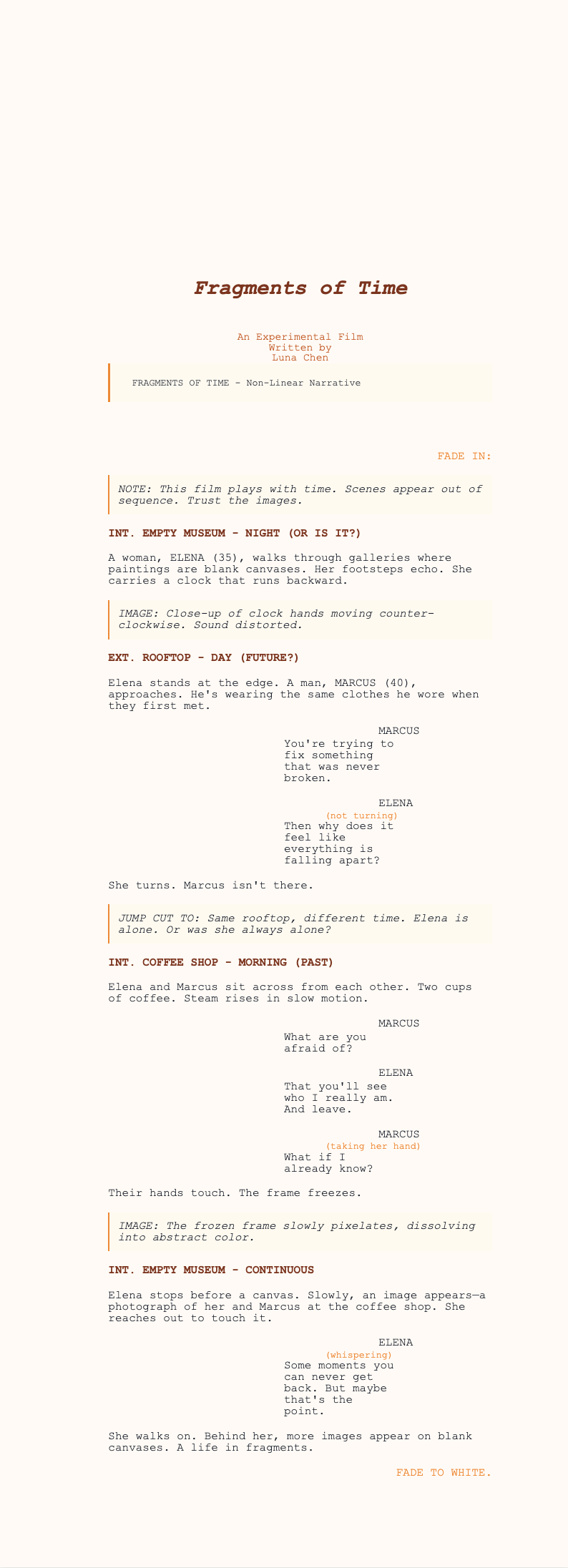 Experimental Film screenplay